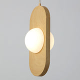 VidaLite Orbita - Contemporary Natural Wood Pendant and Frosted