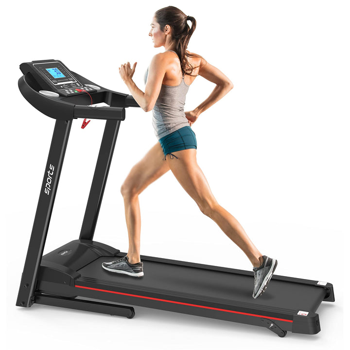 Foldable Treadmill with Incline Home Walking Machine Black Grip