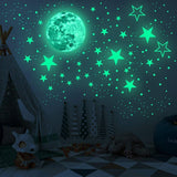 Glow-in-The-Dark Stars and Moon Wall Stickers for Kid's Room Multi