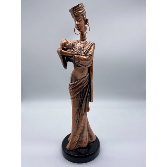 Tribal Lady with Baby in Arms Multi Color Resin Metallic Finish