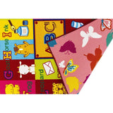 Pink Butterflies Kids Fun Play Mat Educational Reversible Rug