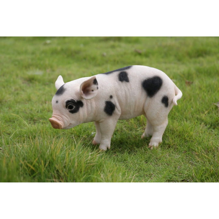 Standing Baby Pig with Black Spots Pink Animals Polyresin