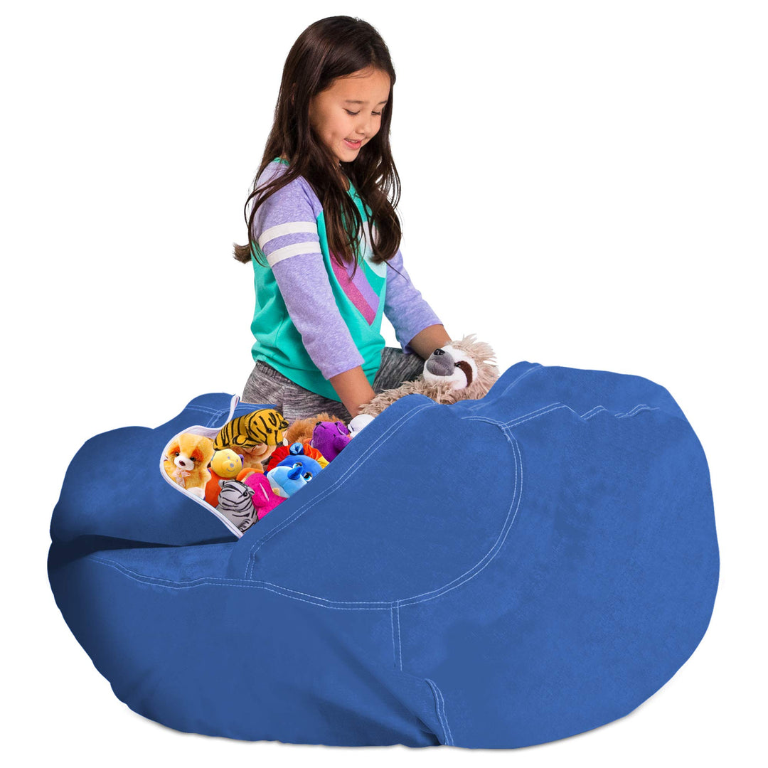 Posh Creations Stuffable Kids Stuffed Animal Storage Bean Bag Chair