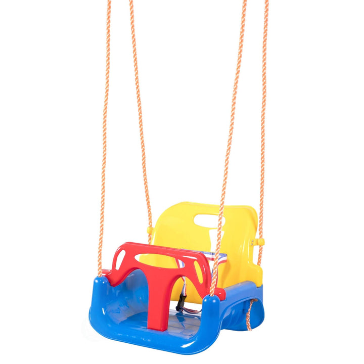 3 in 1 Baby Toddler and Teens Playground Hanging Swing Seat Black Red Yellow Plastic