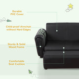 Kids Sofa Set with Footstool for Toddlers Black Modern Contemporary