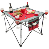 Folding Wine Table Burgundy/Gray