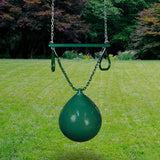 Buoy Ball with Bar and Rings Green Metal