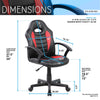 Kid's Gaming and Student Racer Chair with Wheels Red Modern