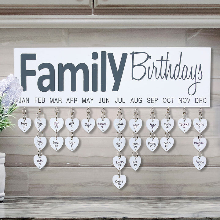 Family Birthday Calendar Reminder Organizer 15.7 X 4.8 0.5 White