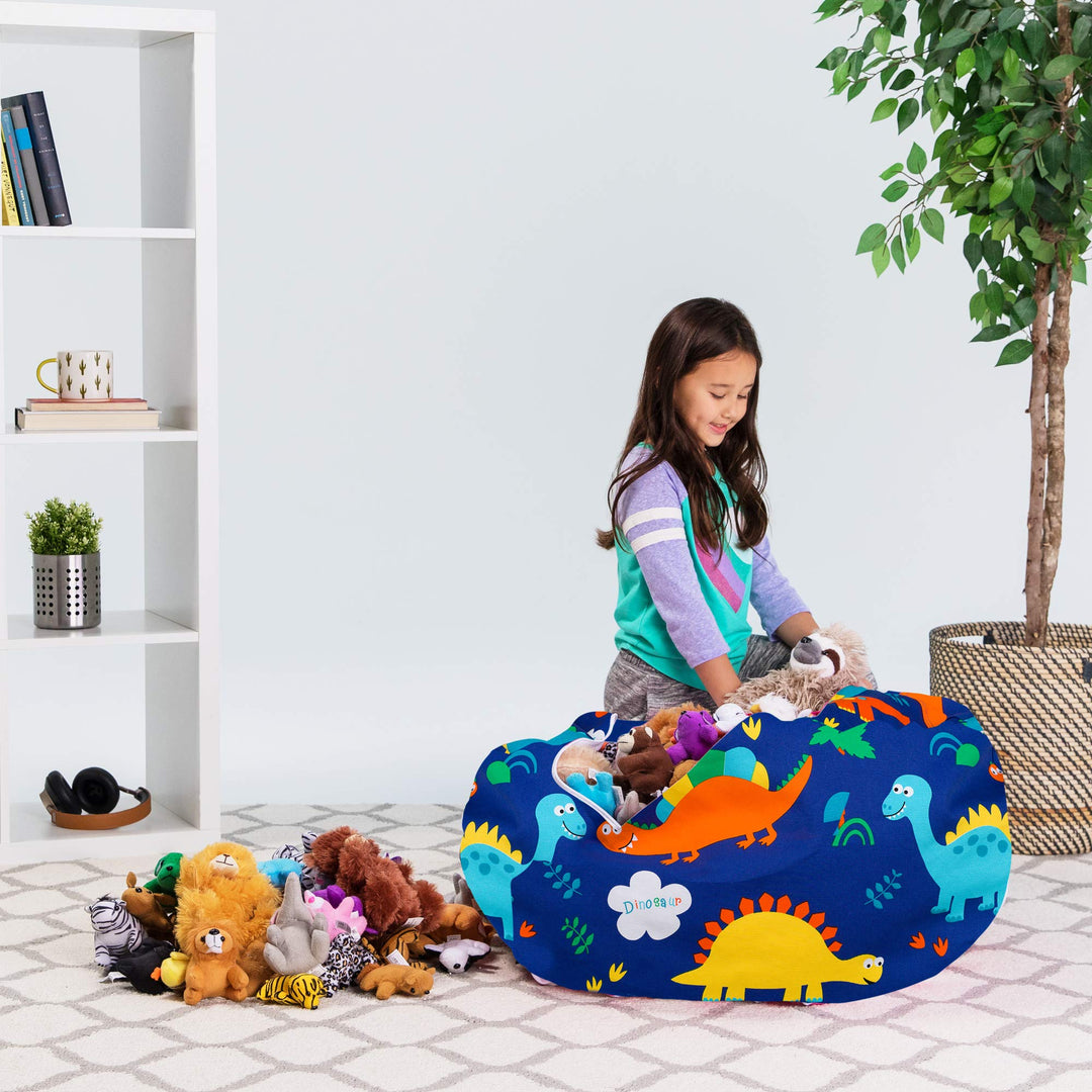 Posh Creations Stuffable Kids Stuffed Animal Storage Bean Bag Chair