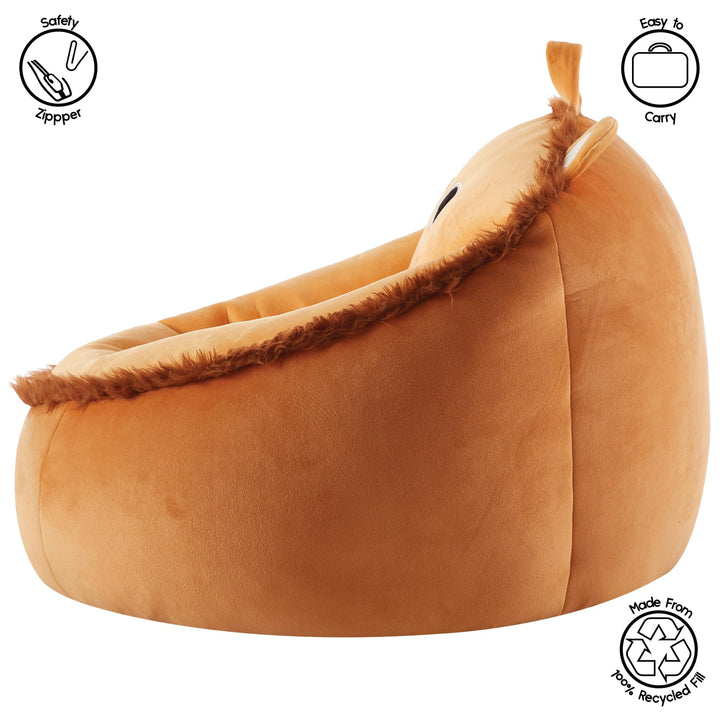Heritage Kids Micromink Squishy Bean Bag Chair for Kids Ages 3+