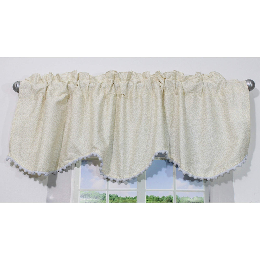 Leaf Window Valance Tan Cotton