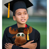 Sparkle Eyes Moose Graduation Plush Toy with Gown and Cap 6 Inches