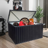 Oaks Gallon Outdoor Metal Black Storage Box for Storing Cushions