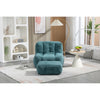 L-Shape Fluffy Bean Bag Chair Lazy Green Loveseat with Ottomans