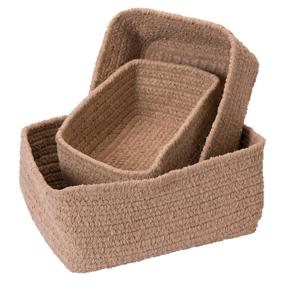 Colonial Mills Chenille Soft Nursery Nesting 3-Piece Basket Set Cuban Sand