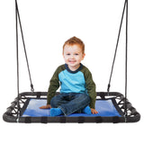 Platform Swing- 40"x30" Hanging Outdoor Tree Or Playground Rectangle Bench Swing with Adjustable Rope by - 40x30 Blue Girls Metal Toddler