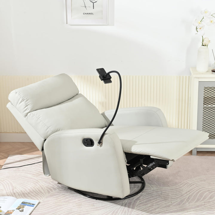 Rocking Recliner Chair Degree Swivel Nursery Glider Modern Small Beige