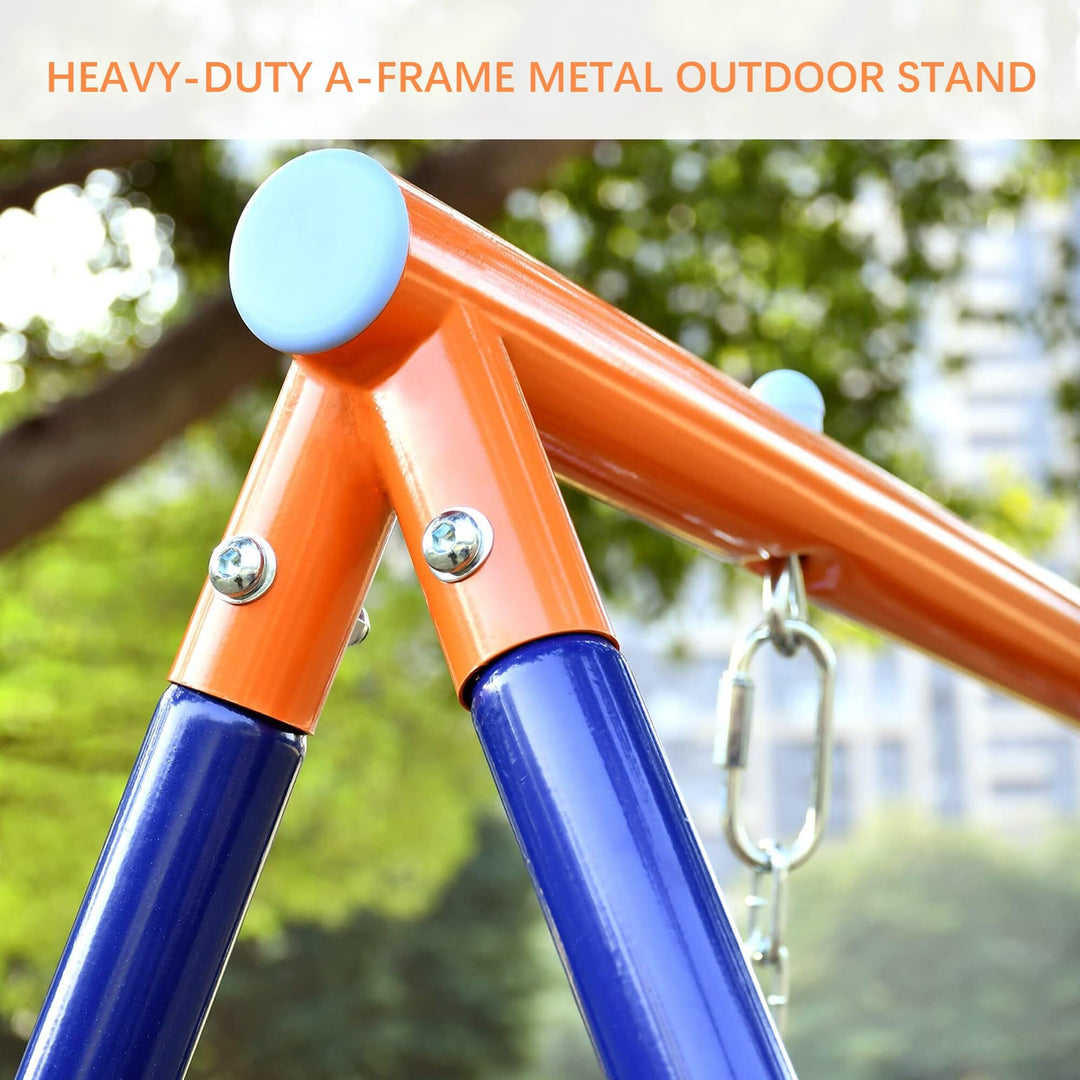 Swing Set for Backyard with Heavy-Duty A-Frame Metal Outdoor Stand