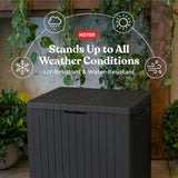 Keter City 30 Gallon Resin Outdoor Storage Box and Patio Furniture