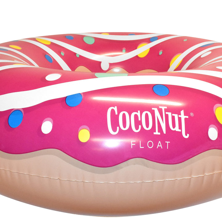 Coconut Outdoor Sprinkled & Glazed Pink Donut Pool Float -