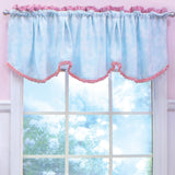 Aqua Pink Wings Window Valance Blue