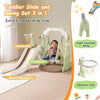 Tower-Shaped Toddler Slide and Swing Set 3 in 1 Green Kids