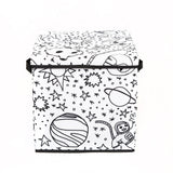 Kid's Coloring Storage Cube with Lid (Includes 4 Pack of Washable