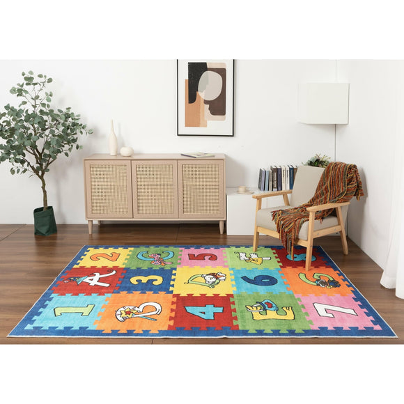 Kids Collection Colorful Numbers Letters Design Playful Rug 5'x'7' 5