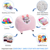 Stuffed Animal Storage Bean Bag Chair Cover only for Kids, Toy Holder