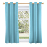 Sun Zero Riley Kids Bedroom Blackout Grommet Curtain Panel, 40" x 63", Surf Blue