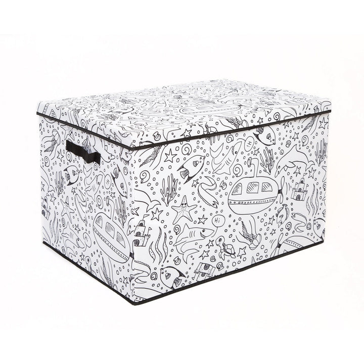 Kid's Coloring Medium Trunk with Lid and Removable Divider (Includes 4