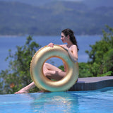 35" Inflatable Golden Pool Ring Float Gold