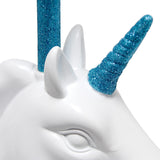 Simple Designs LT1078-BLU-LB 15.5" Sparking Glitter Unicorn Table Lamp