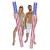 2 Pack Inflatable USA Flag Jumbo Pool Noodle Floats with Confetti 74 Inches Blue Red White Plastic