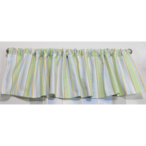 Blue Stripe Window Valance Cotton Blend