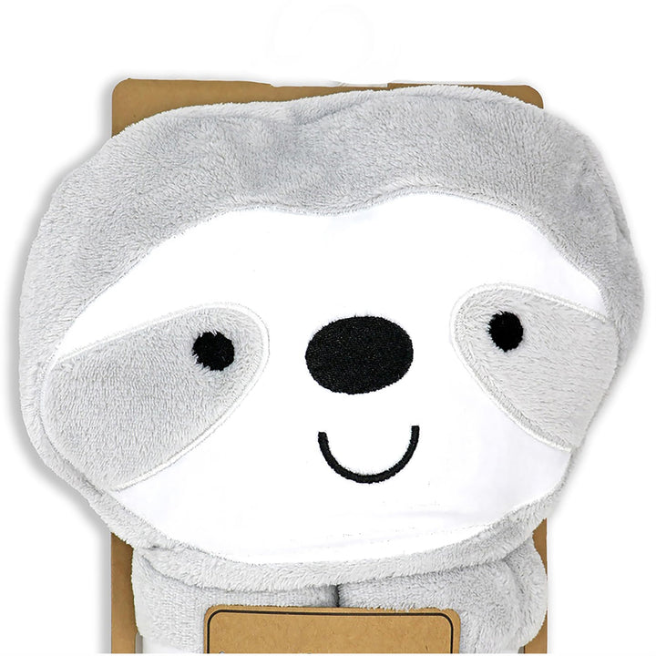 Sloth Hooded Baby Blanket Gray Grey Solid Color Neutral Animals