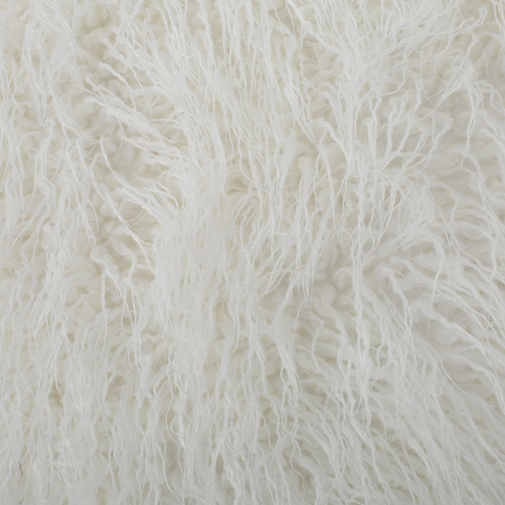 5 Foot Rounded Fur Bean Bag White Modern Contemporary