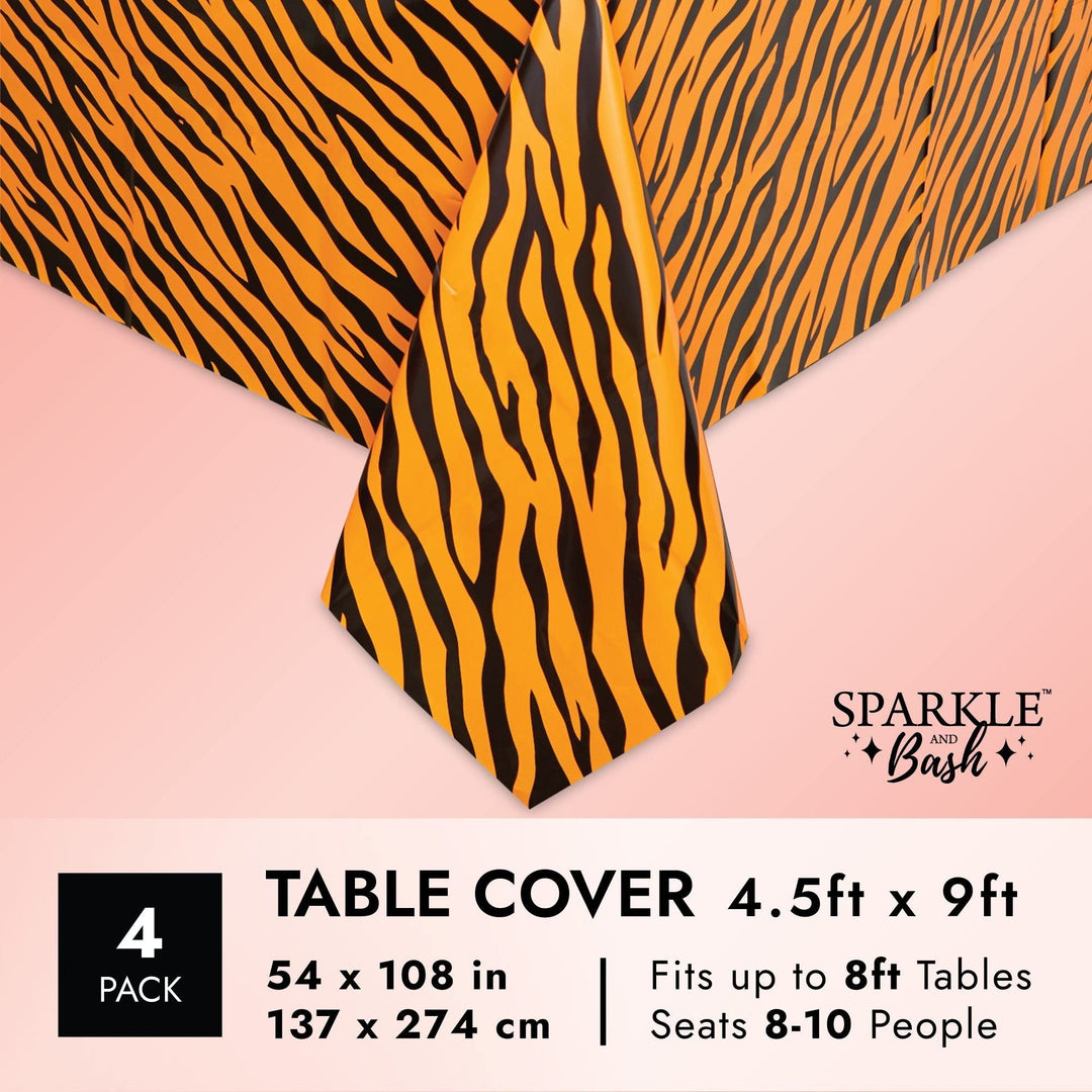 Tiger Print Tablecloths for Jungle Safari Birthday rty (54 X in 4