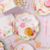 Fairy Tea Party Paper Plates For Girls Floral Birthday Supplies (9