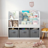 Multifunctional Kids Bookcase with 3 Collapsible Fabric Drawers