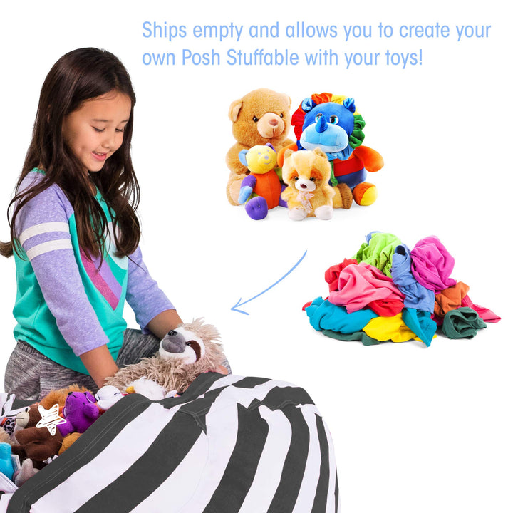 Posh Creations Stuffable Kids Stuffed Animal Storage Bean Bag Chair