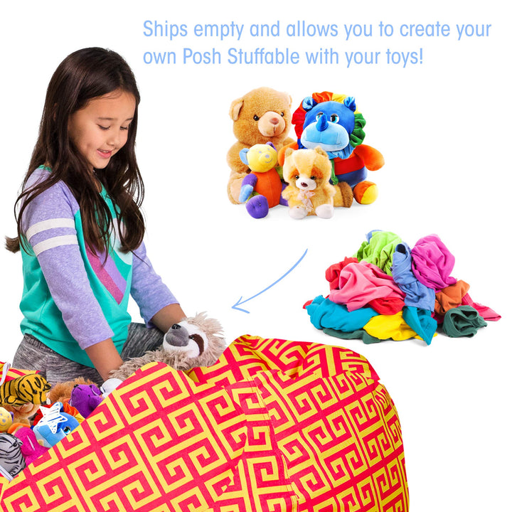 Posh Creations Stuffable Kids Stuffed Animal Storage Bean Bag Chair