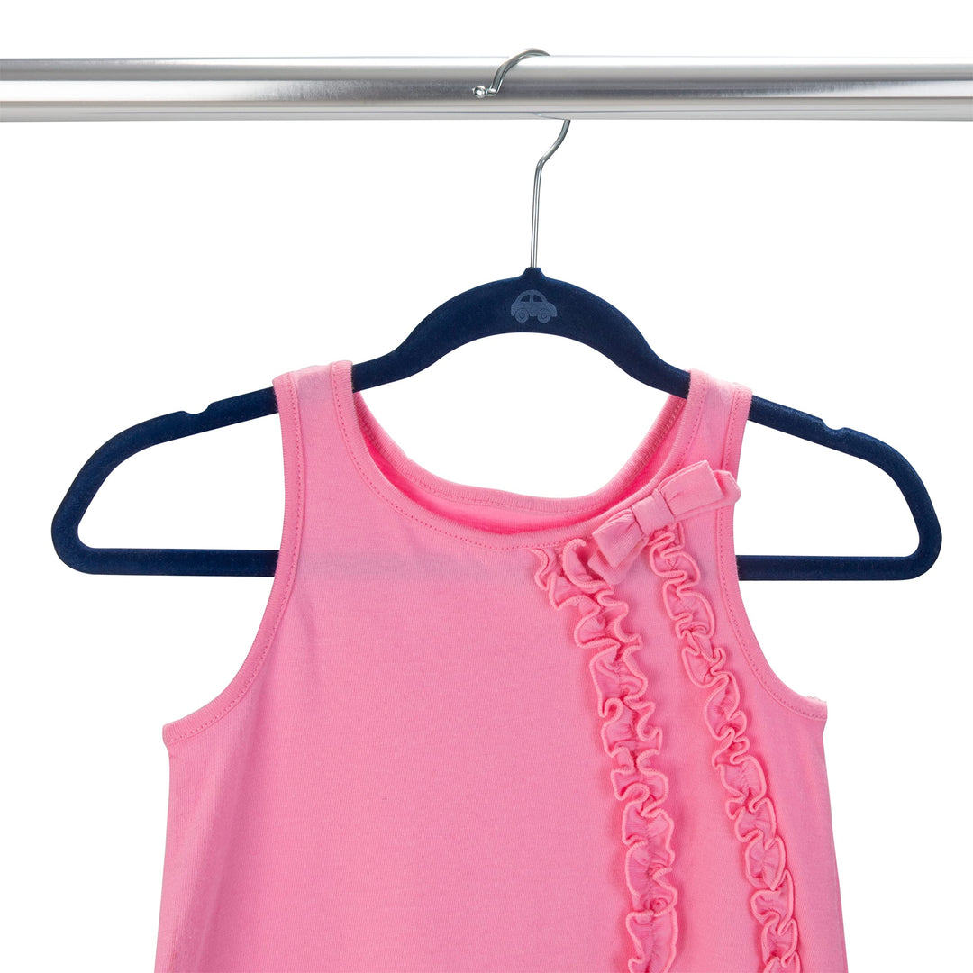 Simplify 100 Pack Kids Velvet Hangers | Slim | Non-Slip Design | Space