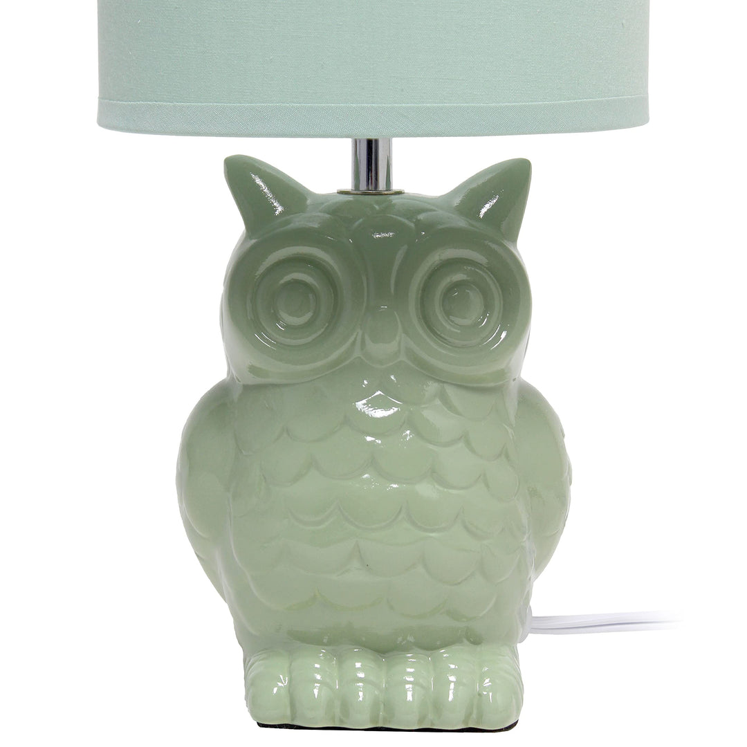 Simple Designs 12.8" Ceramic Owl Bedside Table Desk Lamp