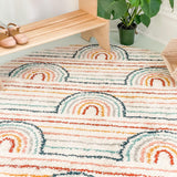 Balta Rugs Hailey Kids Rainbow Stripe Area Rug, Cream, 6' 7" x 9'