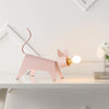 11.75" Modern Industrial Iron Feline Led Kids' Lamp Pink Contemporary Rustic Animal Metal Bulbs Included