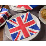 100pc Decorative Disposable Napkins with UK Flag Design for Birthday