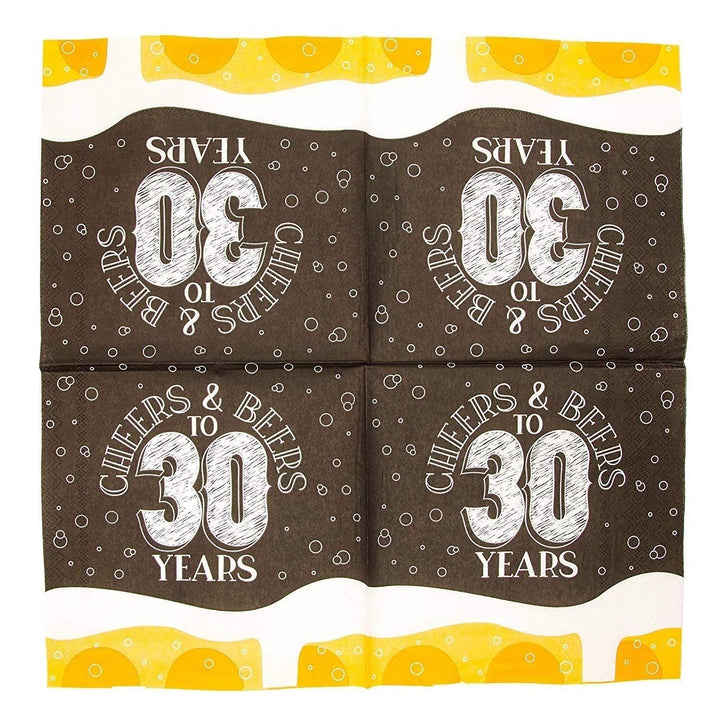 Pack Cheers to 30 Years Paper Napkin 6.5" for Birthday Party