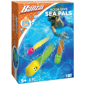 BANZAI 6 Piece Aqua Dive Sea Pals Water/Pool Toy Dive Set